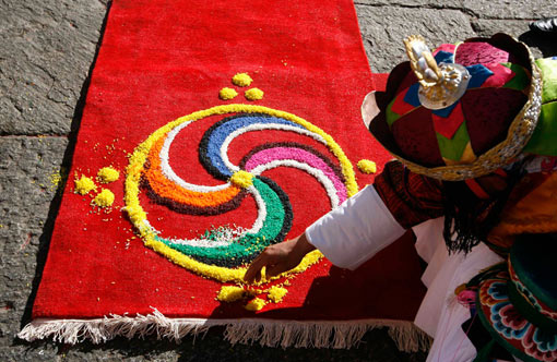 decorating the coronation ceremony venue of Bhutan