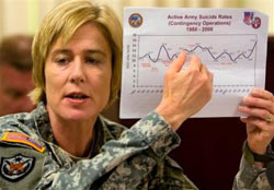 Col. Elspeth Ritchie, a doctor in the Office of the Army Surgeon General, discusses efforts to study and understand suicide among American soldiers in Iraq and Afghanistan