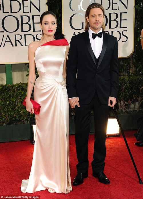 Brad Pitt and Angelina Jolie win award for best dressed couple at 2012 Golden Globes