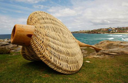 Lillywhite... by Roger Rigorth is seen at the 2008 Sculpture by the Sea launch at Mark's Park