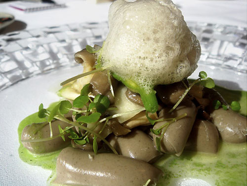 Chef Shannon Bennett at Vue de monde offers a new take on mushroom gnocchi, served with a tarragon emulsion