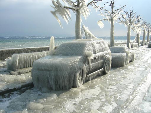 ice storm, Geneva, Switzerland