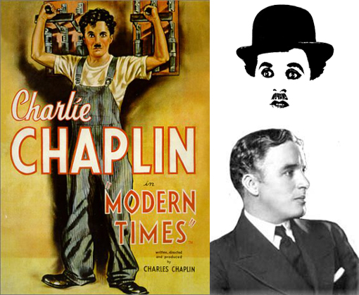 Charlie Chaplin in movie Modern Times