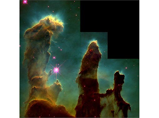 ’elephant trunks’ - image captured by the Hubble Telescope of towering columns of interstellar gas photographed in the Serpens constellation