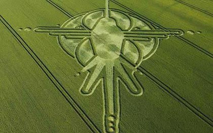 Hummingbird Crop Circle appears in a barley field in Whiltshire