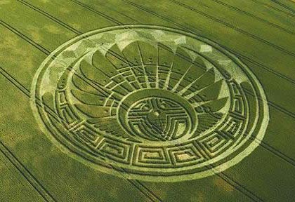 Ancient Mayan Crop Circle Symbol - Said to be sign of impending 'Apocalypse' - Silbury Hill, Whiltshire