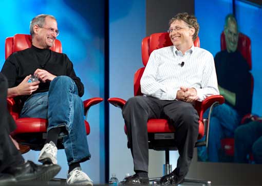 Steve Jobs and Bill Gates in 2007