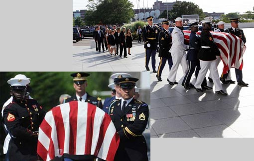 Sen. Edward Kennedy is carried by a military escort through Boston. Britain's Queen Elizabeth gave Sen. Edward Kennedy an honorary knighthood as recognition for services to U.S.-U.K. relations and to Northern Ireland. His father, Joseph P. Kennedy, briefly served as Ambassador to the Court of St. James under President Franklin Roosevelt. And the administration of his brother, John F. Kennedy, was nicknamed ‘Camelot,’ after England's King Arthur