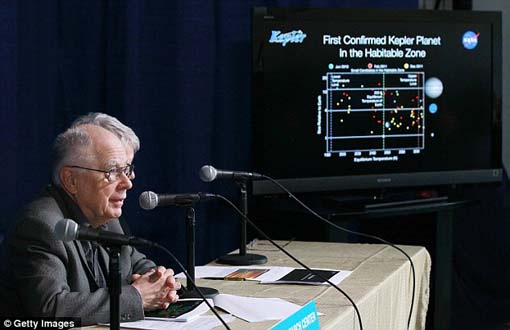 Announcement: William Borucki, Kepler Principal Investigator at NASA Ames Research Center speaks during a news conference about the newly discovered planet Kepler-22b